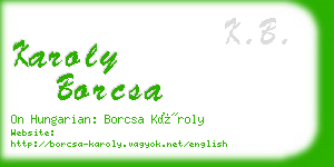 karoly borcsa business card